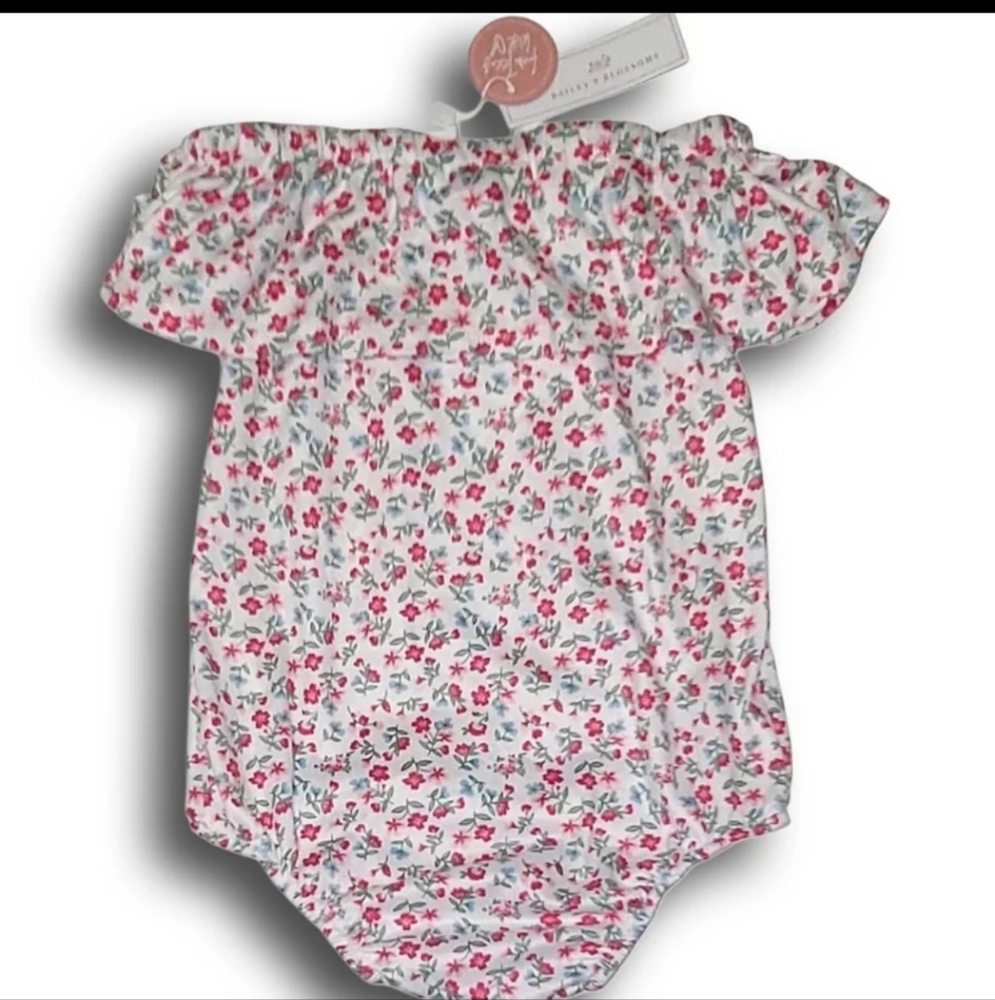 Bailey's Blossoms Toddler Floral Off The Shoulder Flutter Sleeve Leotard 4t